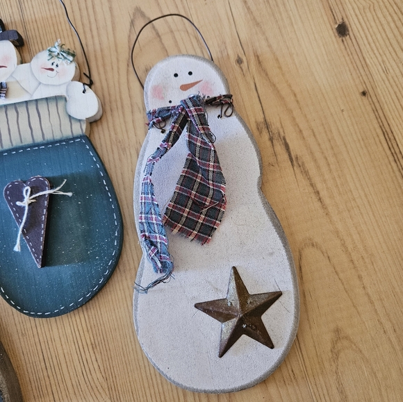 Lot Of Wooden Snowmen Decor - Picture 2 of 6